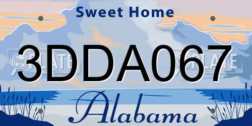 3DDA067 Alabama License Plate