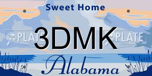 3DMK Alabama License Plate
