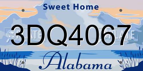 3DQ4067 Alabama License Plate