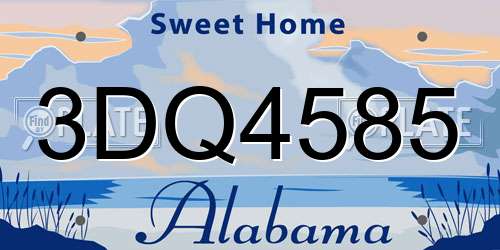 3DQ4585 Alabama License Plate