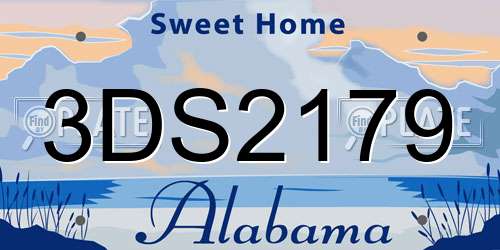 3DS2179 Alabama License Plate