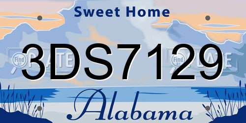 3DS7129 Alabama License Plate