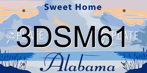 3DSM61 Alabama License Plate