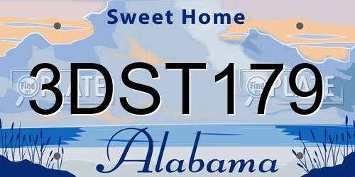 3DST179 Alabama License Plate