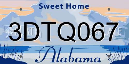 3DTQ067 Alabama License Plate