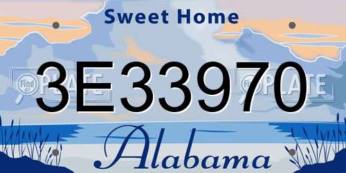 3E33970 Alabama License Plate
