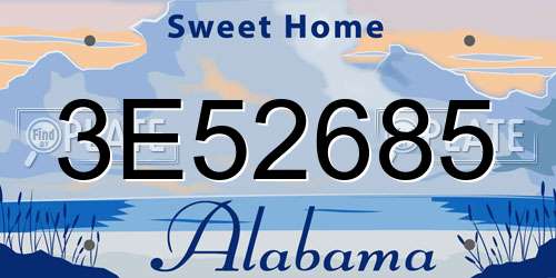 3E52685 Alabama License Plate