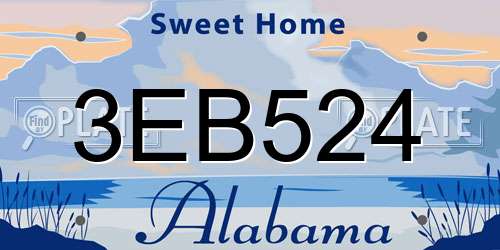 3EB524 Alabama License Plate