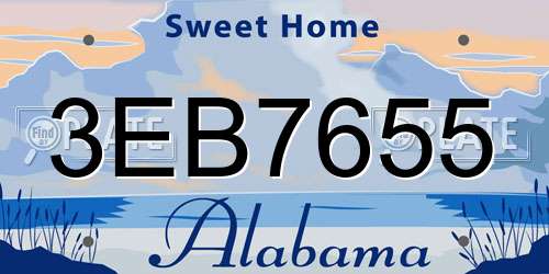 3EB7655 Alabama License Plate