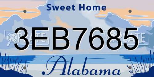3EB7685 Alabama License Plate