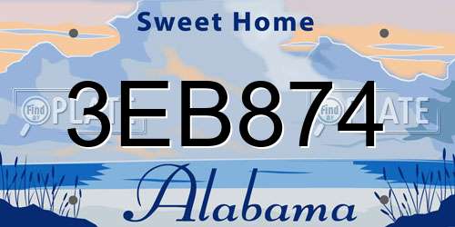 3EB874 Alabama License Plate