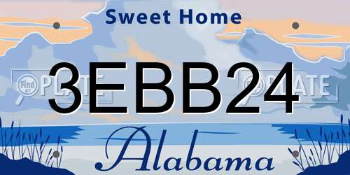 3EBB24 Alabama License Plate