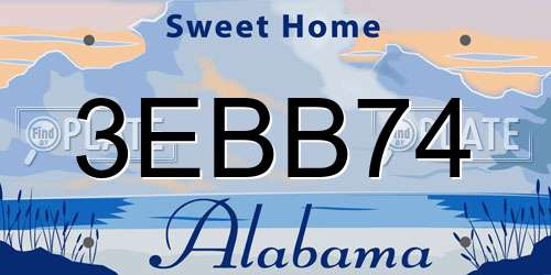 3EBB74 Alabama License Plate