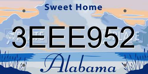 3EEE952 Alabama License Plate