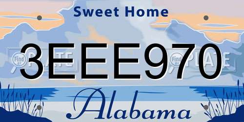 3EEE970 Alabama License Plate