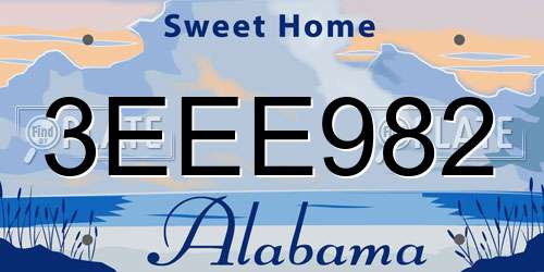 3EEE982 Alabama License Plate