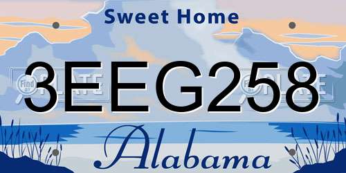 3EEG258 Alabama License Plate
