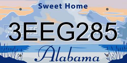 3EEG285 Alabama License Plate