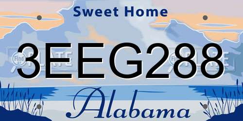 3EEG288 Alabama License Plate
