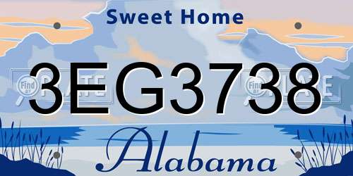 3EG3738 Alabama License Plate