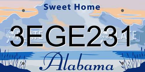 3EGE231 Alabama License Plate