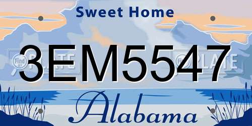 3EM5547 Alabama License Plate