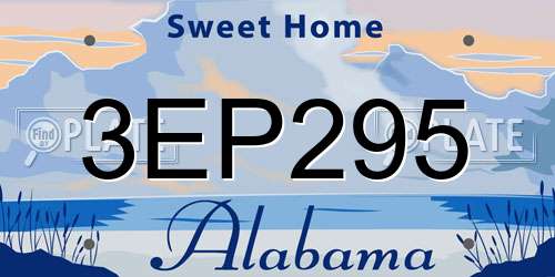 3EP295 Alabama License Plate