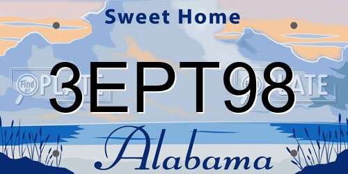 3EPT98 Alabama License Plate