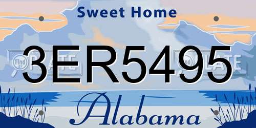 3ER5495 Alabama License Plate