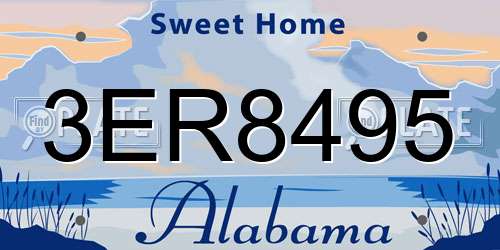 3ER8495 Alabama License Plate