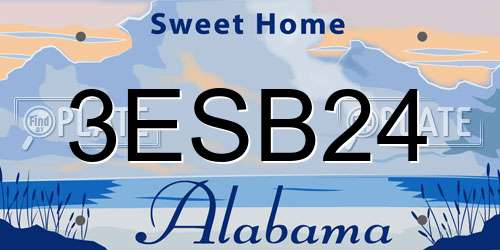 3ESB24 Alabama License Plate