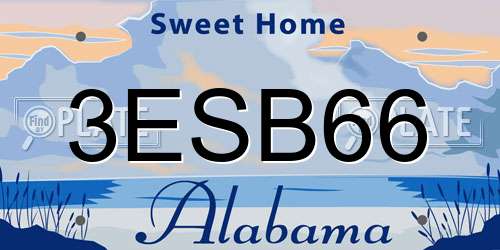 3ESB66 Alabama License Plate