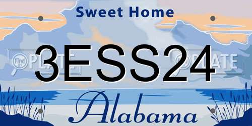 3ESS24 Alabama License Plate