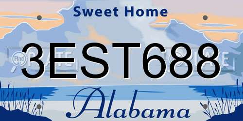 3EST688 Alabama License Plate