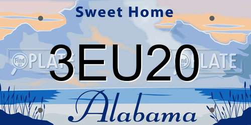 3EU20 Alabama License Plate