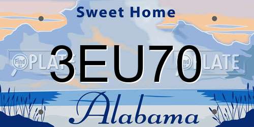 3EU70 Alabama License Plate