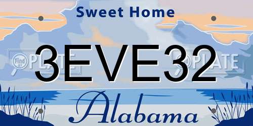 3EVE32 Alabama License Plate