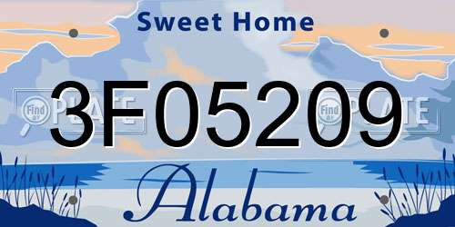 3F05209 Alabama License Plate
