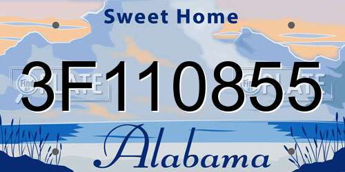 3F110855 Alabama License Plate