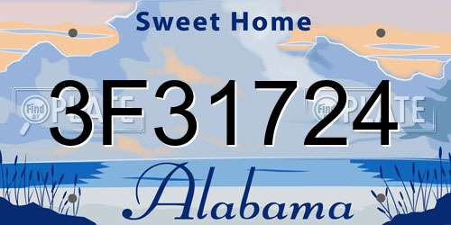 3F31724 Alabama License Plate