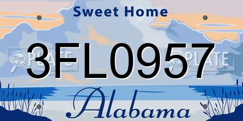 3FL0957 Alabama License Plate