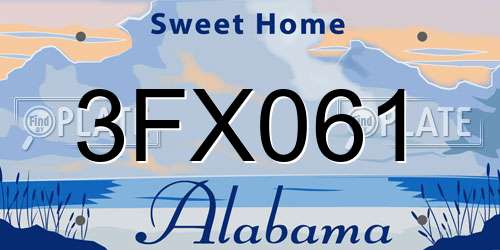 3FX061 Alabama License Plate