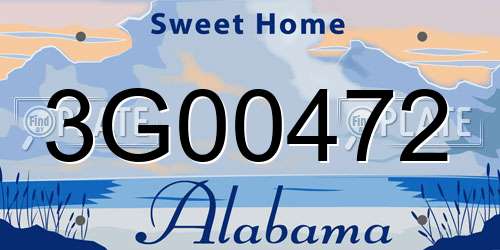 3G00472 Alabama License Plate