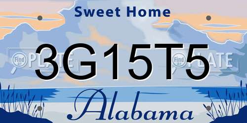 3G15T5 Alabama License Plate