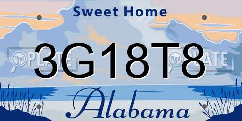 3G18T8 Alabama License Plate