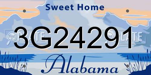 3G24291 Alabama License Plate