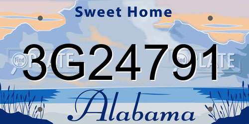 3G24791 Alabama License Plate