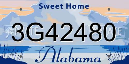 3G42480 Alabama License Plate