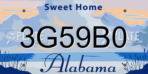 3G59B0 Alabama License Plate