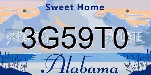 3G59T0 Alabama License Plate
